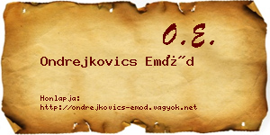Ondrejkovics Emőd névjegykártya